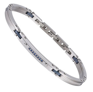 Náramek z chirurgické oceli a keramiky CBS39