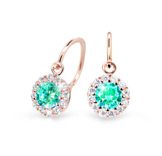 Dětské náušnice z růžového zlata C2745R-Mint Green
