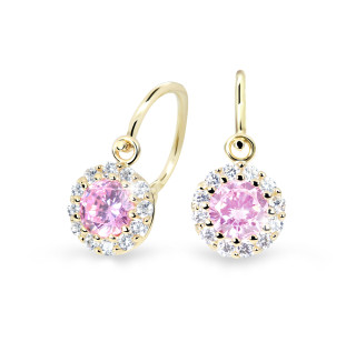 Zlaté dětské náušnice Cutie Jewellery C2745Z-pink