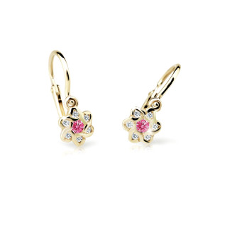 Dětské naušnice zlaté Cutie Jewellery C2149Z-Tcf Red