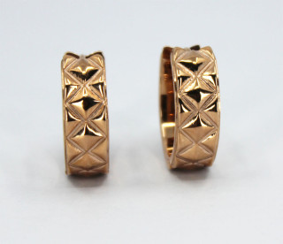 Zlaté kruhové náušnice z chirurgické oceli Inori INER88RG