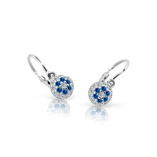 Dětské náušničky zlaté pro miminka Cutie Jewellery C2150B-Blue dark