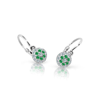 Dětské náušničky zlaté pro miminka Cutie Jewellery C2150B-Green
