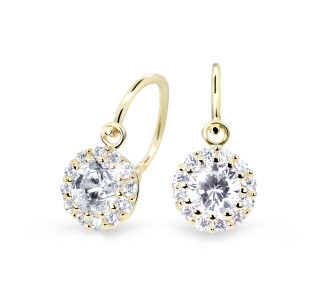 Zlaté dětské náušnice Cutie Jewellery C2745Z-White