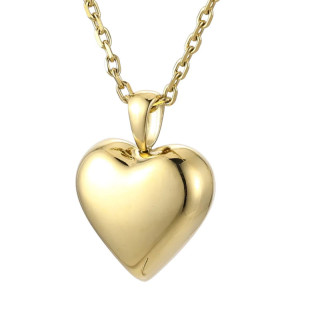 Pozlacený náhrdelník z chirurgické oceli srdce PSS1318