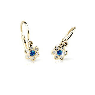 Dětské naušnice zlaté Cutie Jewellery C2149Z-Blue Dark