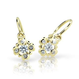 Zlaté naušnice dětské Cutie Jewellery C2253Z White