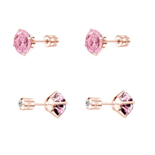 Náušnice pecky z chirurgické oceli WJHE1240RDC-Pink