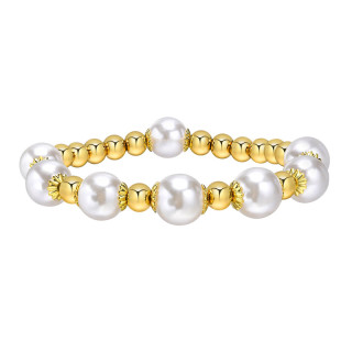 Korálkový náramek z oceli a syntetických perel SEBR1487G6