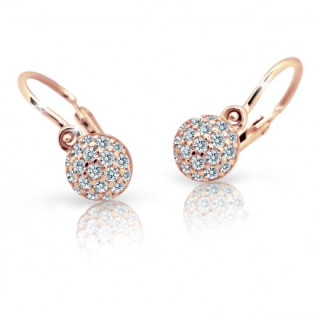 Dětské náušnice růžové zlato Cutie C2150R-White