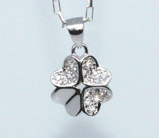 Přívěsek na krk stříbrný čtyřlístek 307055