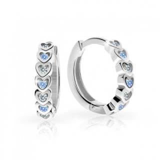 Dětské náušnice kroužky bílé zlato Cutie Jewellery C3341B-Arctic Blue