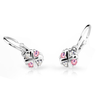 Dětské náušnice Cutie Jewellery C2153B Pink -Bílé zlato 585/000