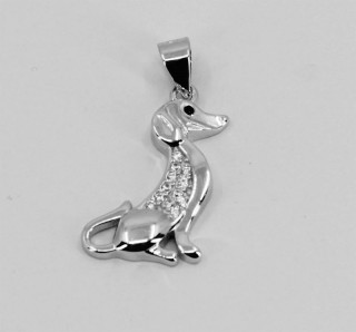 Stříbrný přívěsek se zirkony 308956004 - pejsek