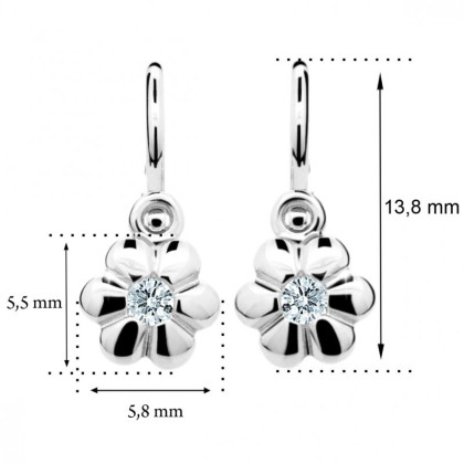 Dětské zlaté naušnice Cutie Jewellery C1736B-Rozměry