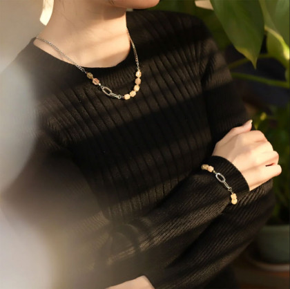 Dámský elegantní náhrdelník s polodrahokamy NSS780ST-CT