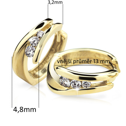 Zlaté naušnice se zirkony Cutie Jewellery Z6433Z