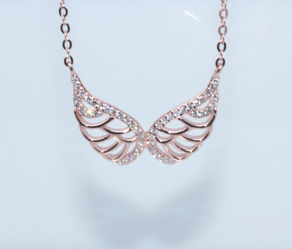 Stříbrný náhrdelník andělská křídla 308312