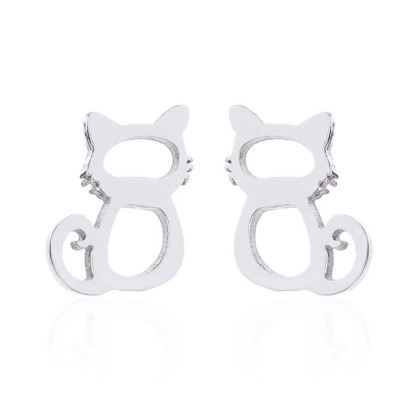 Náušnice pecky chirurgická ocel WJHE232ST - Kočky