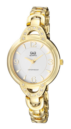 Zlaté dámské hodinky Q+Q F545J001Y