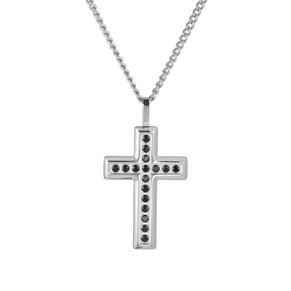 Stylový přívěsek křížek se zirkony + řetízek PSS1245ST