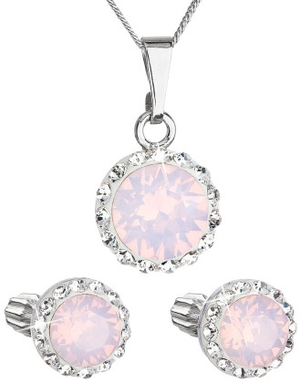 Set stříbrných šperků Swarovski elements 39352.7 Růžový opál