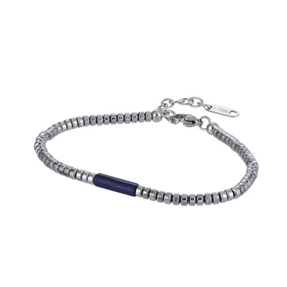 Hematitový náramek s lapis lazuli MBSS179