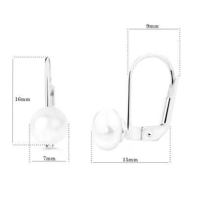 Náušnice z bílého zlata s perlou Z8002B-KL