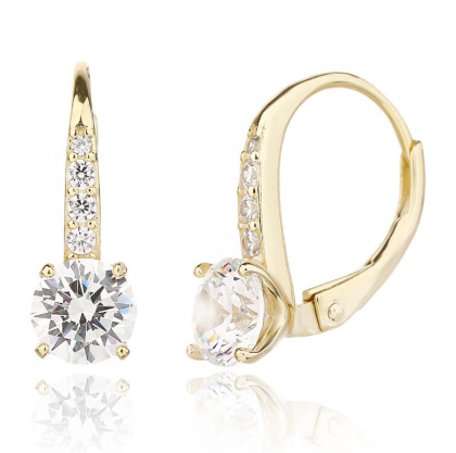 Pozlacené stříbrné náušnice se zirkony 31362000001
