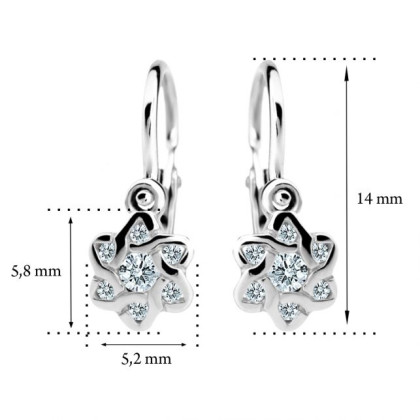 Náušnice pro miminka z bílého zlata C2149B