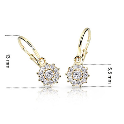 Náušnice pro miminko zlaté Cutie Jewellery C2749Z Rozměry