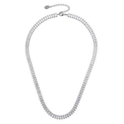 Tenisový náhrdelník chirurgická ocel se zirkony MNSS71