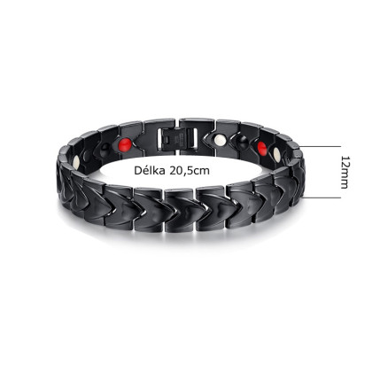 Náramek z chirurgické oceli s magnety JCFSBRM005