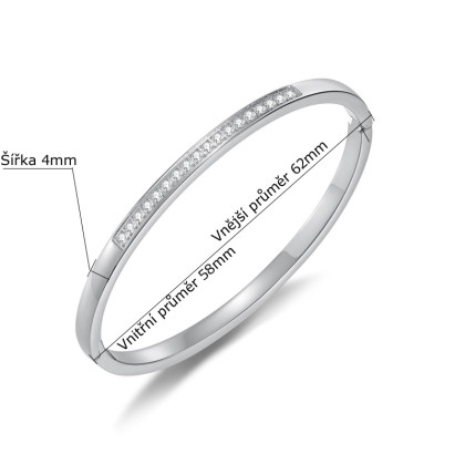 Ocelový náramek se zirkony SEGH1017