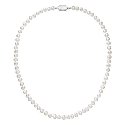 Perlový náhrdelník z říčních perel se zapínáním z bílého zlata 822001.1/9269B bílý
