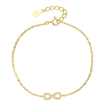 Pozlacený náramek stříbro se zirkony 3142740001 - Nekonečno