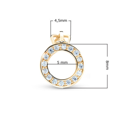 Kruhové náušnice se zirkony zlaté Z3060Y-CZ