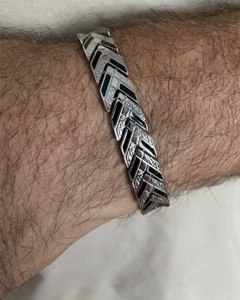Náramek z chirurgické oceli s magnety WJHB721SB