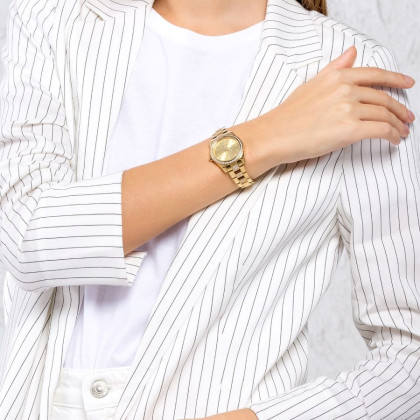 Elegantní zlaté hodinky Brosway Déco WDC15