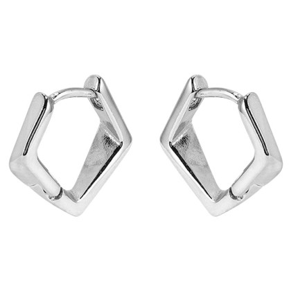 Stylové ocelové náušnice ve tvaru pětihranu WJHE1259