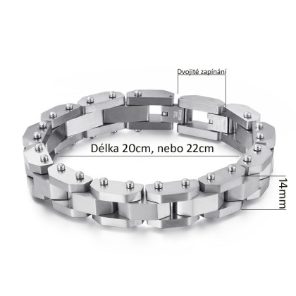 Pánský náramek z chirurgické oceli WJHB592