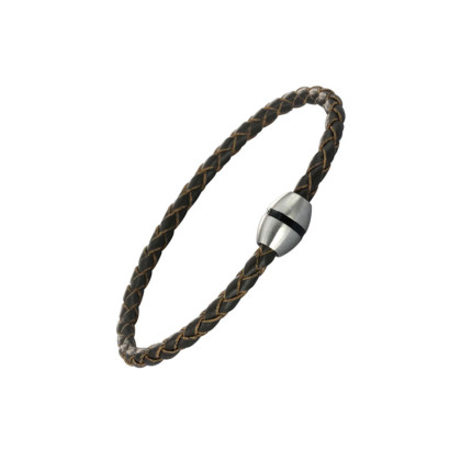 Stylový kožený náramek pro muže BSS362LBRW