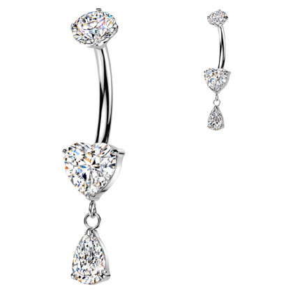 Piercing pupiku titan se zirkony SETIN74