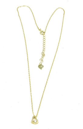 Stříbrný pozlacený náhrdelník srdíčko se zirkonem 3142940001