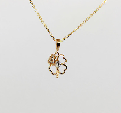 Stříbrný pozlacený přívěsek 313088001 - čtyřlístek