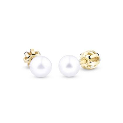 Zlaté perlové náušnice na šroubek Z3005Z
