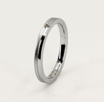 Ocelový prsten s diamantem GRSD25