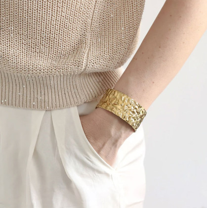 Stylový dámský náramek bangle z chirurgické oceli MBSG18GD