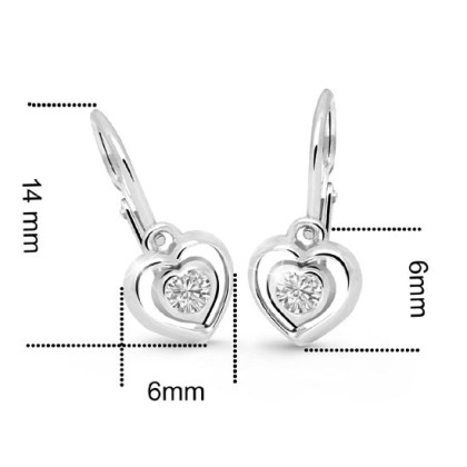 Zlaté dětské náušnice srdíčka C2752B-Rozměry