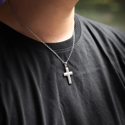 Přívěsek na krk křížek + řetízek PSS1254